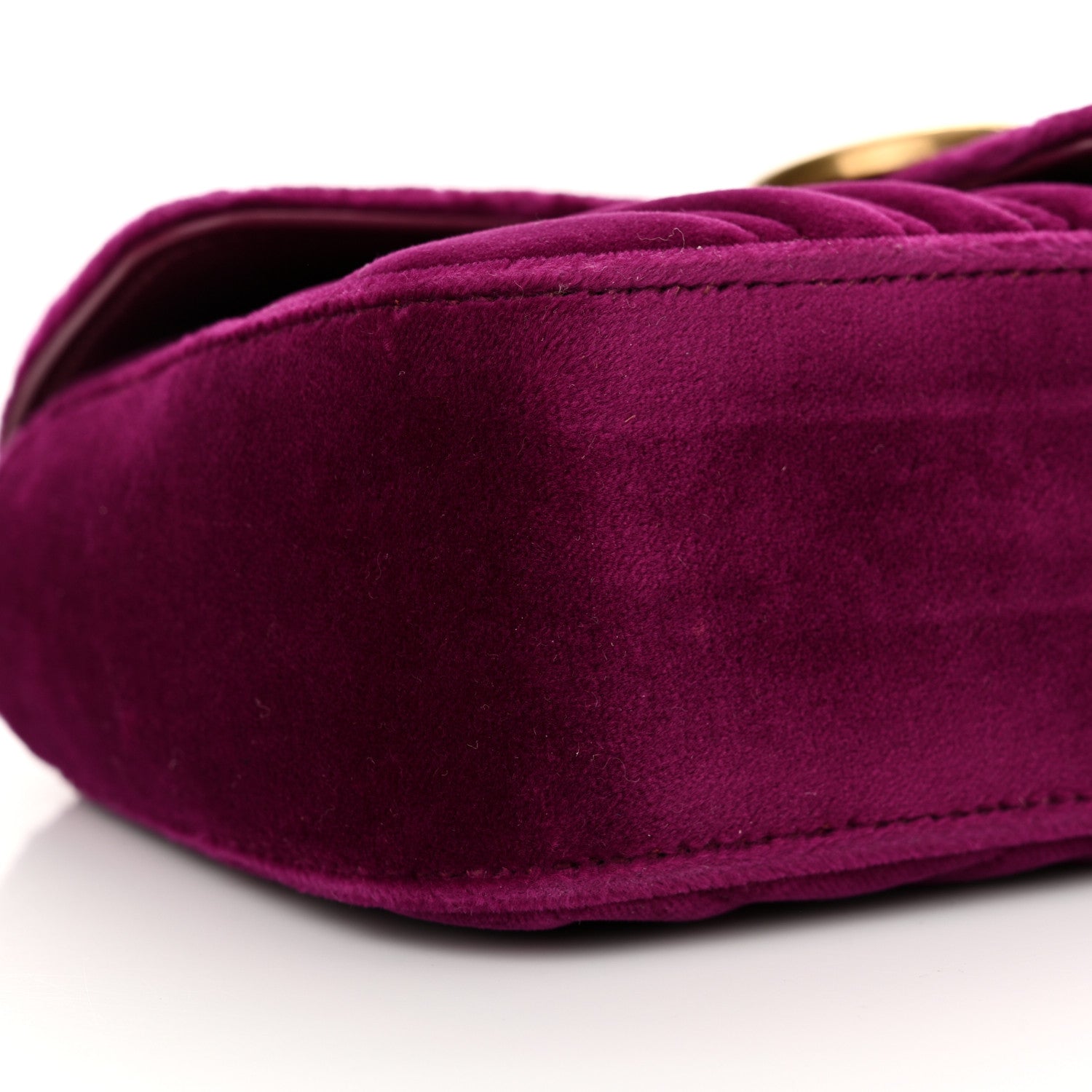 Gucci Velvet Matelasse Mini GG Marmont Shoulder Bag Fuchsia Violet Cyclamen 9 of 10