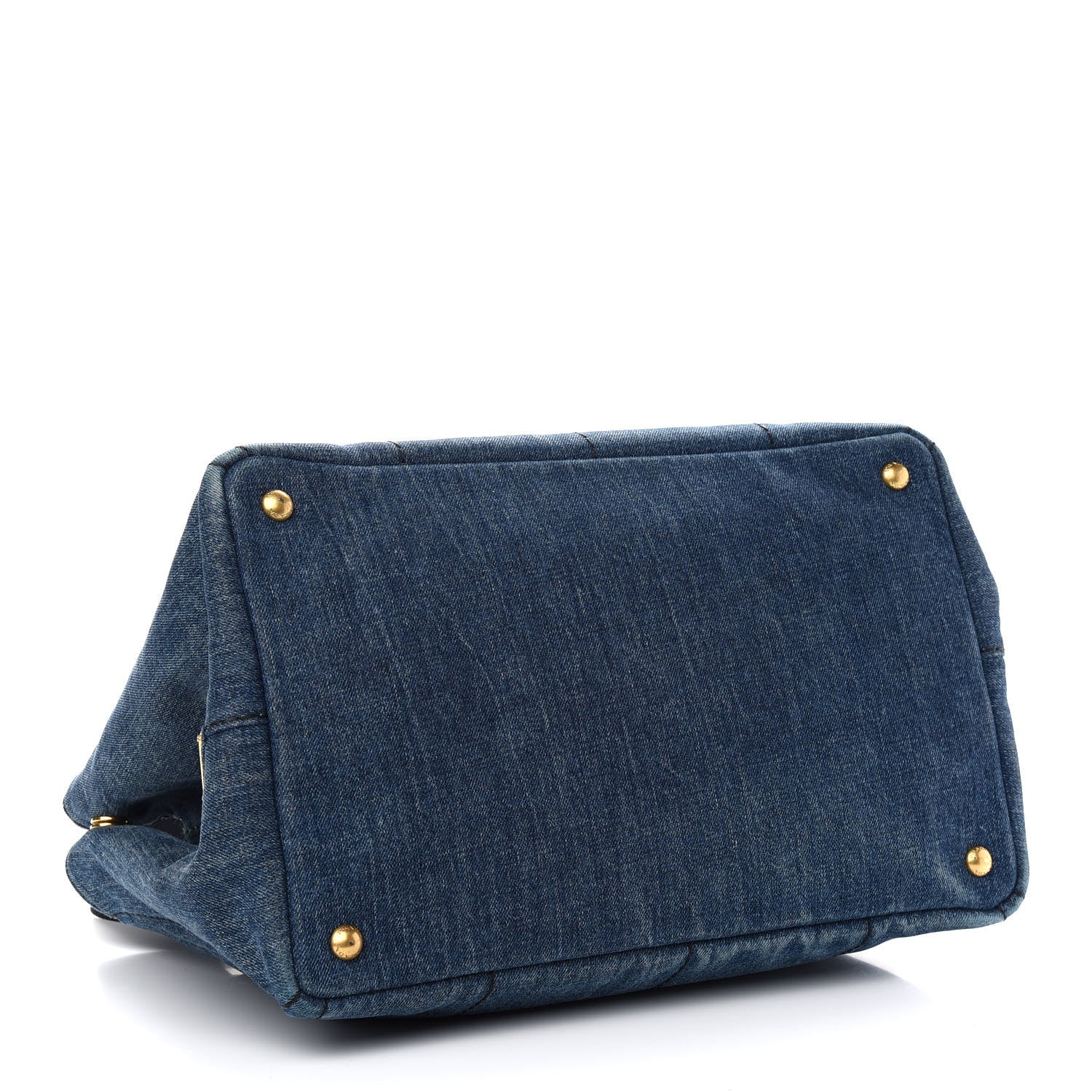 Prada Denim Logo Tote Bleu 4 of 8