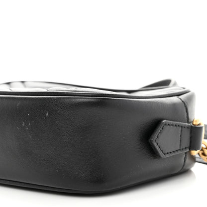 Gucci Calfskin Matelasse Mini GG Marmont Chain Shoulder Bag Black 8 of 9