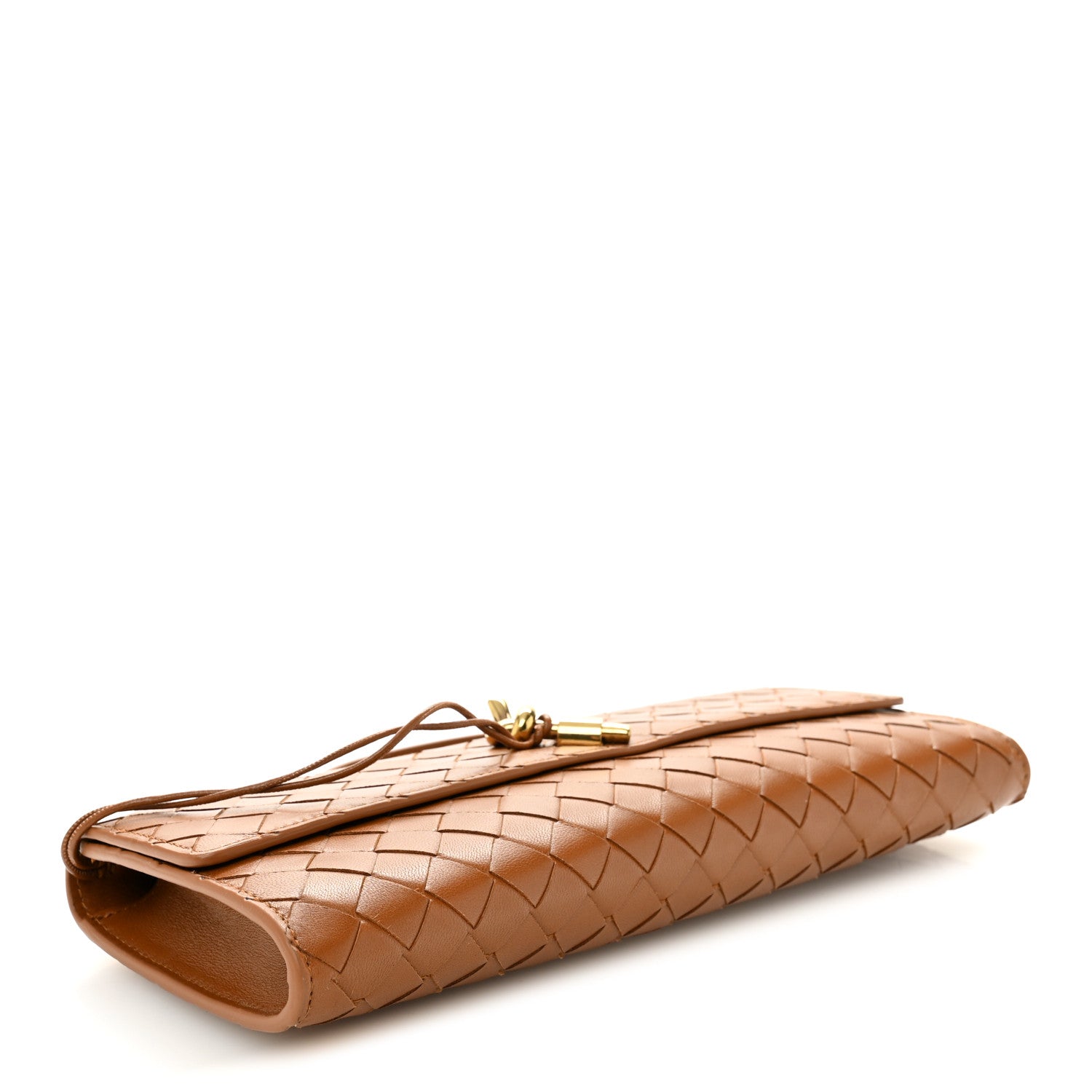 Bottega Veneta Nappa Intrecciato Long Andiamo Top Handle Clutch Cognac Cognac 4 of 10