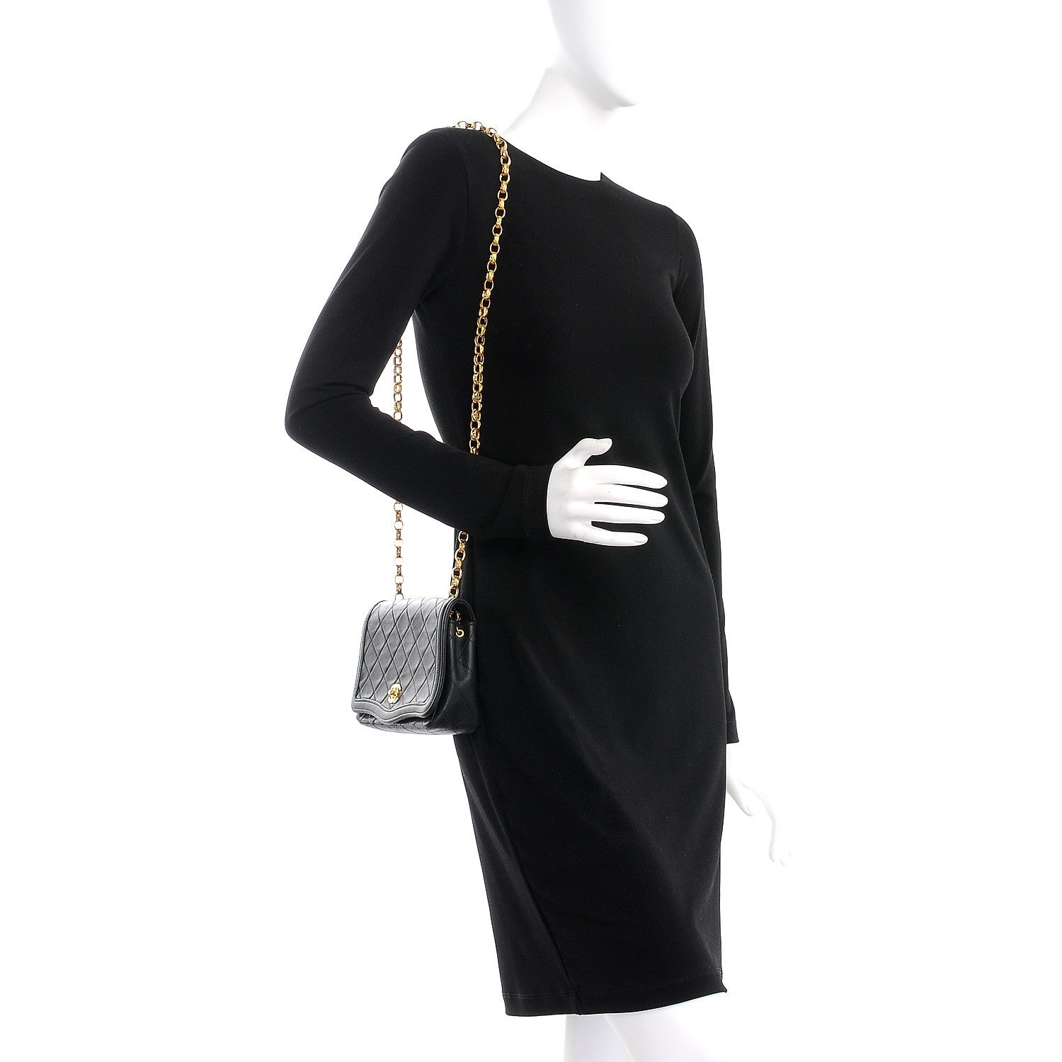Chanel Lambskin Quilted Small Single Flap Black 2 of 7