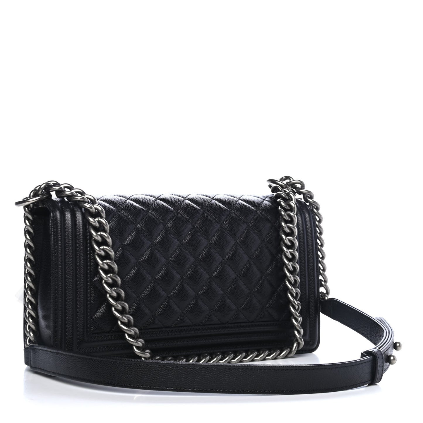 Caviar Quilted Medium Boy Flap Black