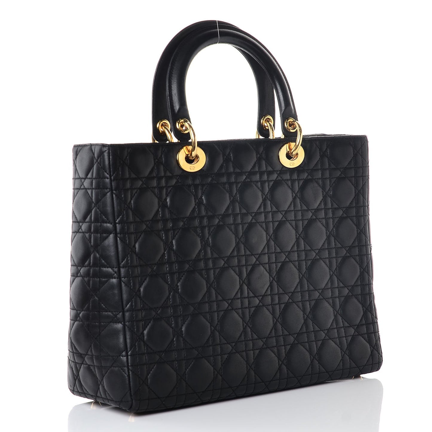 Lambskin Cannage Large Lady Dior Black