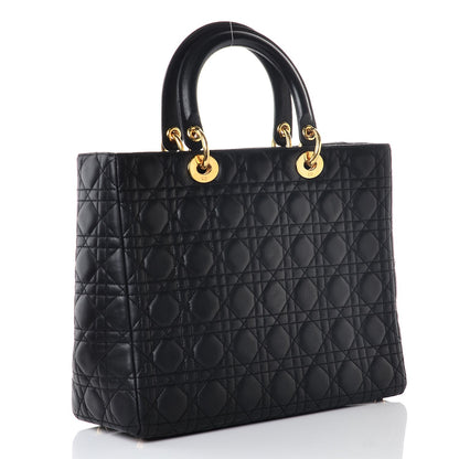 Christian Dior Lambskin Cannage Large Lady Dior Black 3 of 8