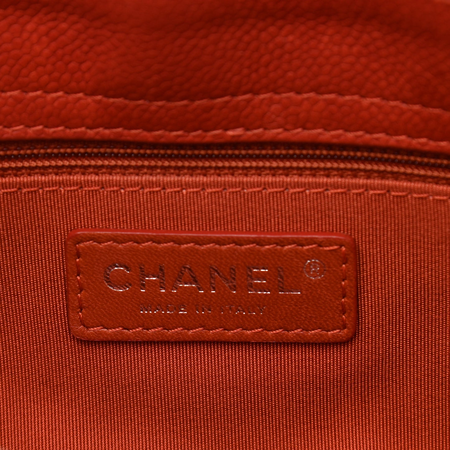 Caviar Quilted Medium Rock In Rome Tote Dark Red
