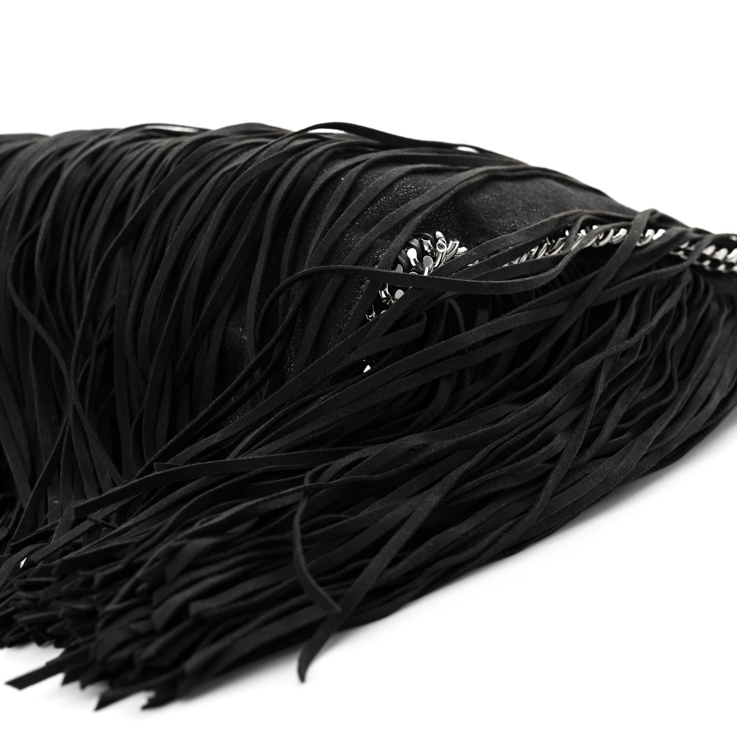 Eco Suede Fringe Falabella Tote Black