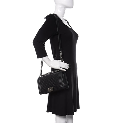 Chanel Lambskin Quilted Medium Boy Flap Black 2 of 12