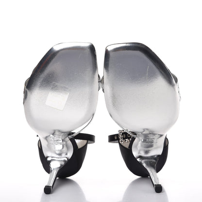 Louis Vuitton Satin Sandals 38.5 Black 5 of 10