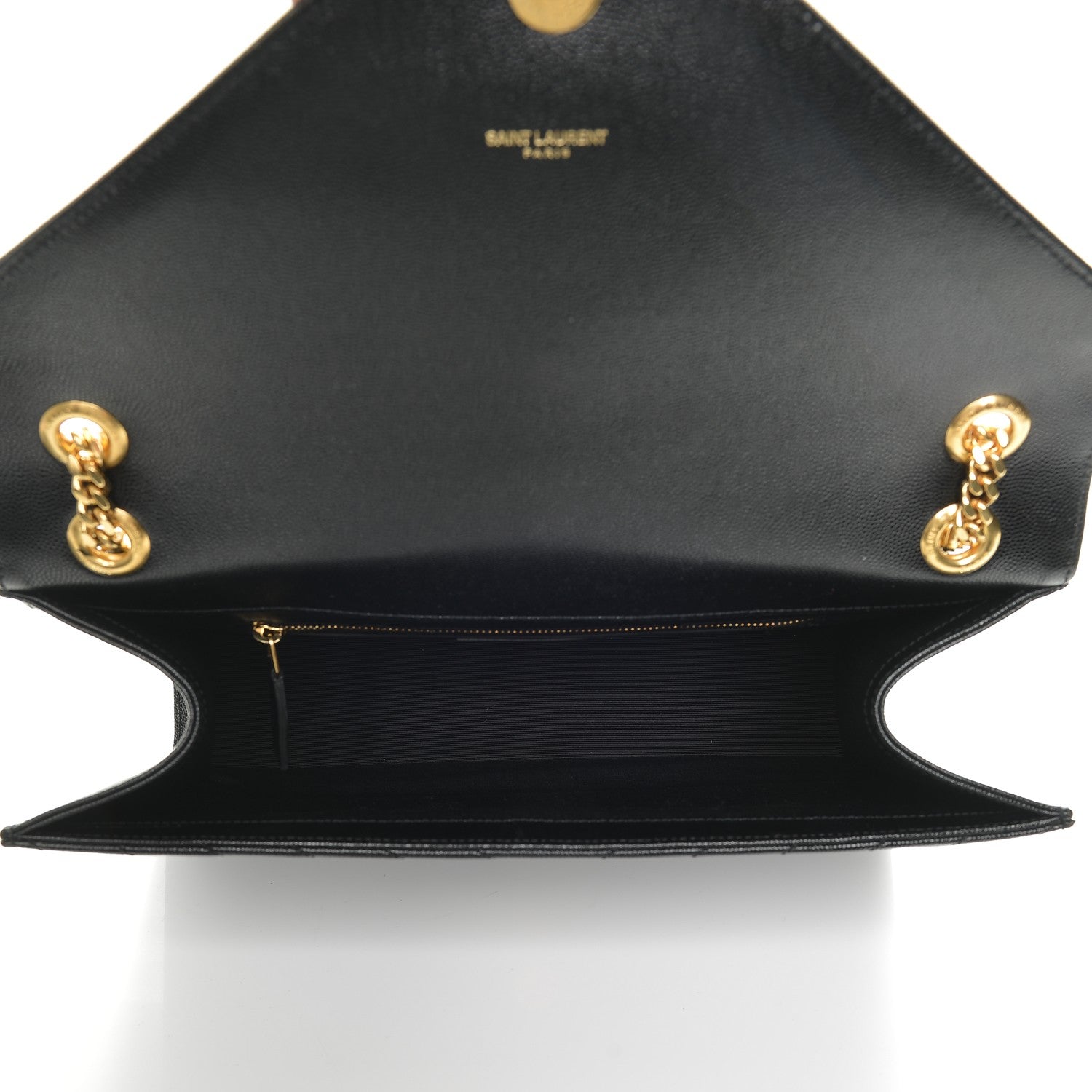 Saint Laurent Grain De Poudre Matelasse Chevron Large Monogram Satchel Black 5 of 6