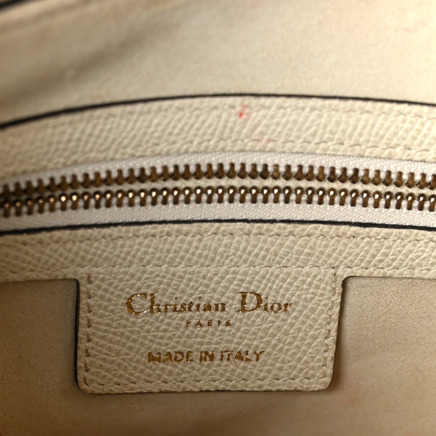 Grained Calfskin Saddle Bag White