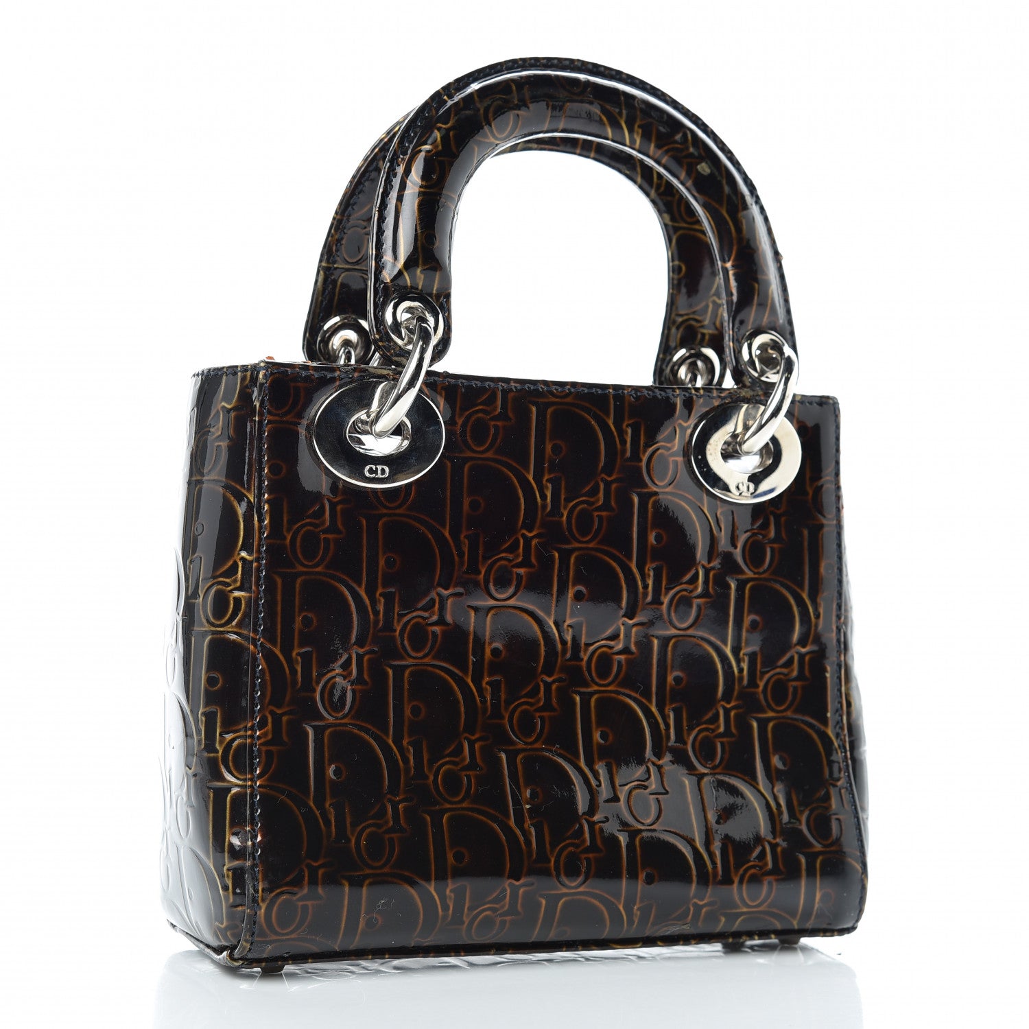 Christian Dior Patent Ultimate Mini Lady Dior Brown 3 of 12