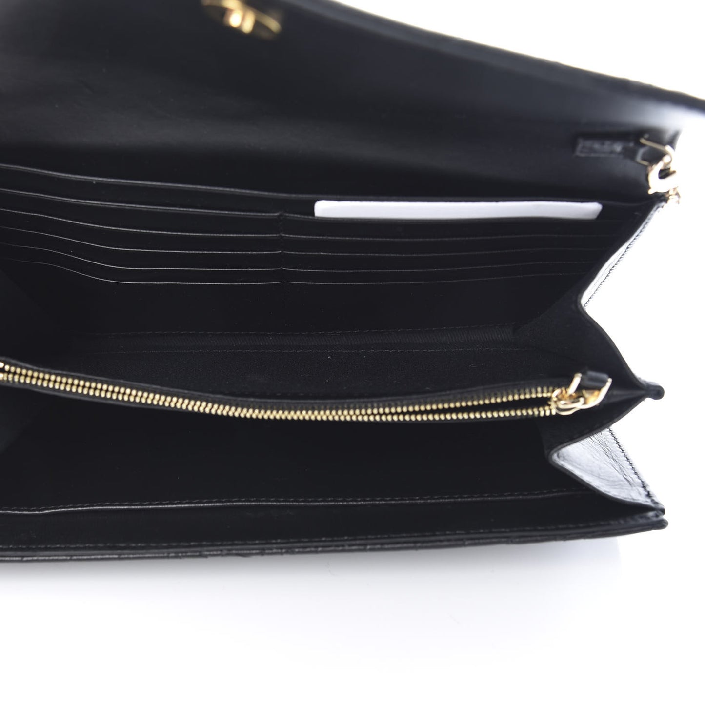 Nappa Barocco Quilted Wallet Chain Crossbody Black