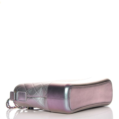 Chanel Iridescent Lambskin Calfskin Quilted Medium Gabrielle Hobo Light Purple 4 of 11