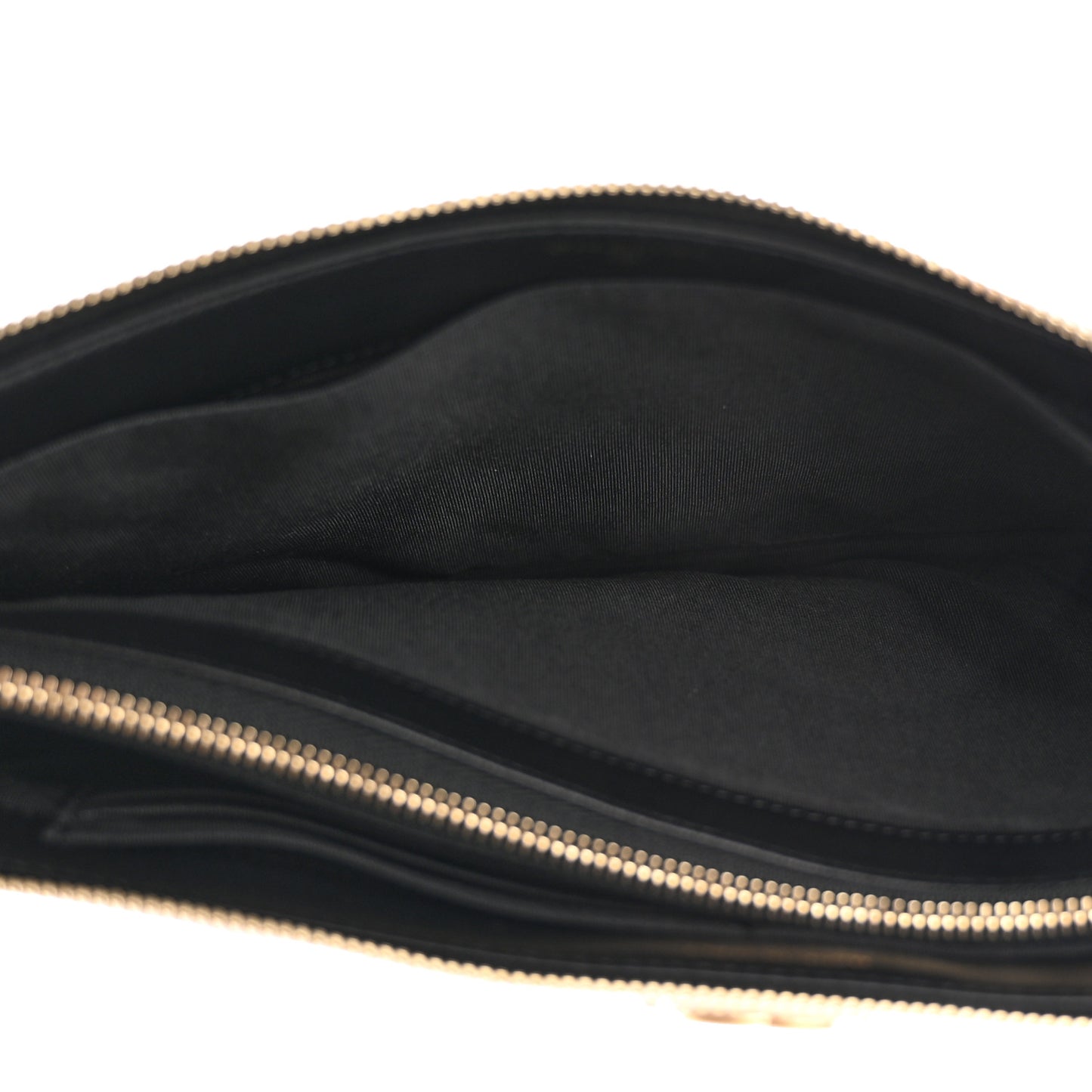 Lambskin Quilted Small Boy Zipped Pouch Black