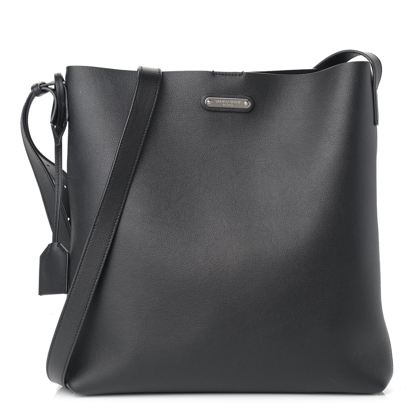 Calfskin Flat Messenger Black