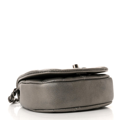 Chanel Metallic Calfskin Quilted Mini Coco Mail Clutch Ruthenium 3 of 10