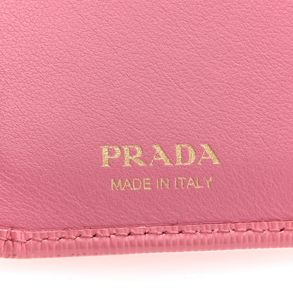 Prada Vitello Move Metal Compact Wallet Geranio 6 of 9