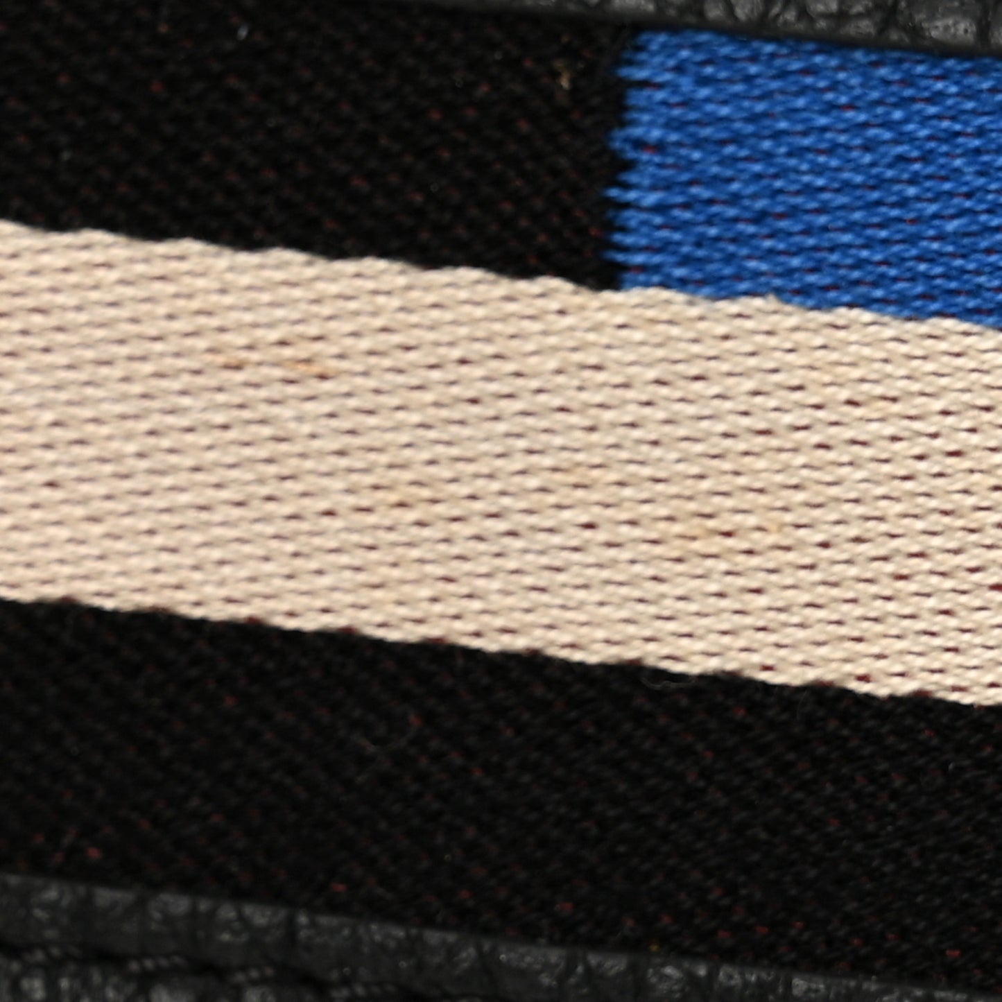 Canvas Calfskin Across Strap Black Multicolor