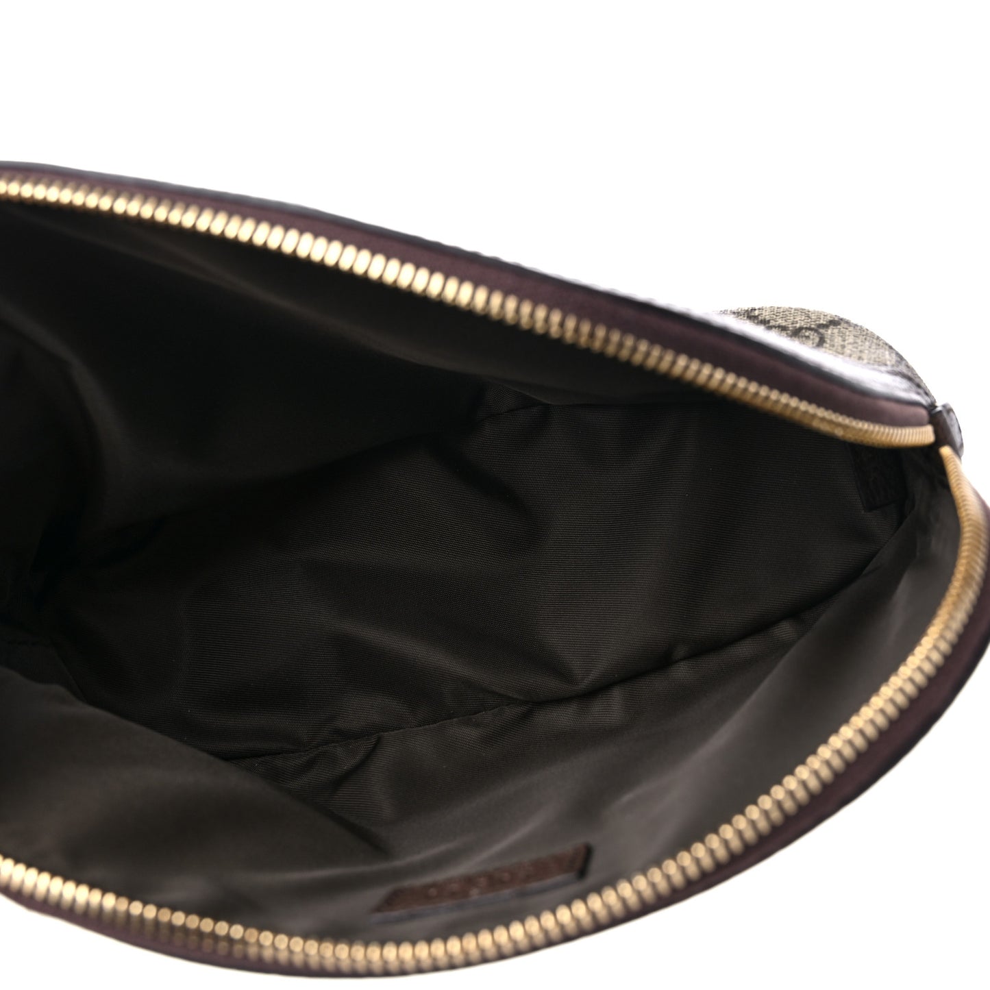 GG Supreme Monogram Textured Calfskin Web Large Ophidia Cosmetic Case Beige Ebony New Acero