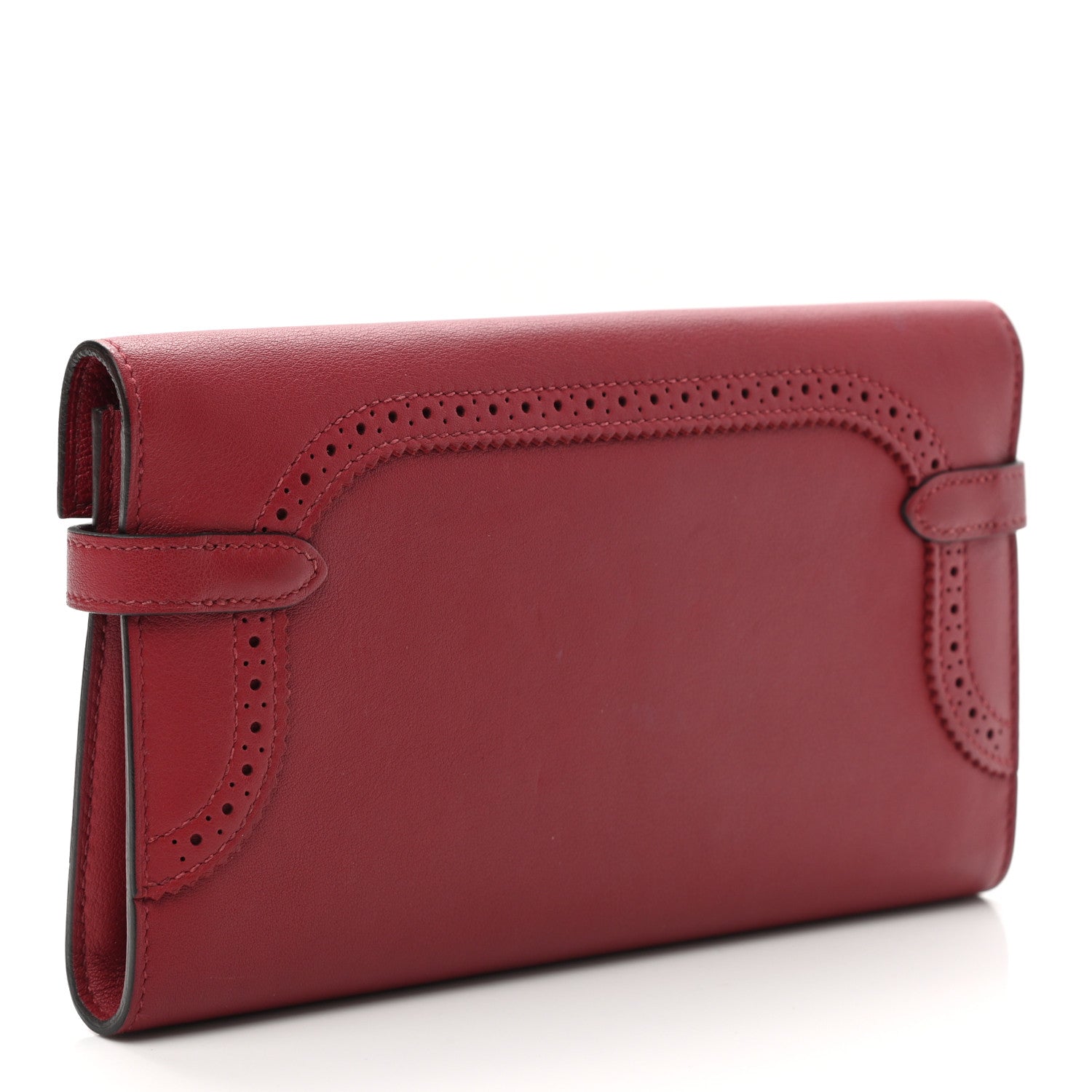 Hermes Swift Ghillies Kelly Longue Wallet Rouge Grenat 3 of 11