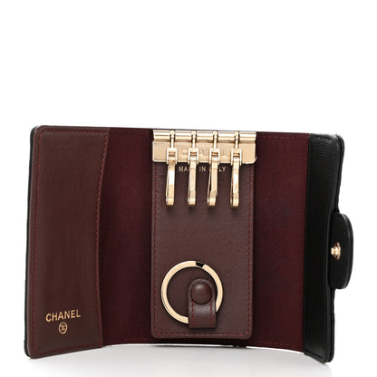 Chanel Caviar Quilted Classic 4 Key Holder Wallet Black 5 of 9