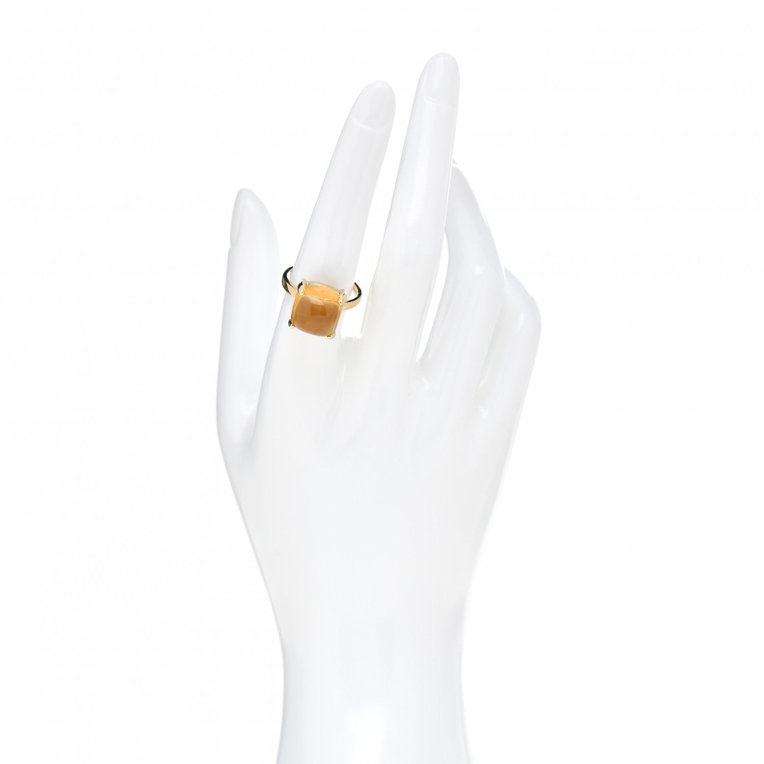 Tiffany 18K Yellow Gold Citrine 12mm Paloma Picasso Sugar Stacks Ring 56 7.5 2 of 5