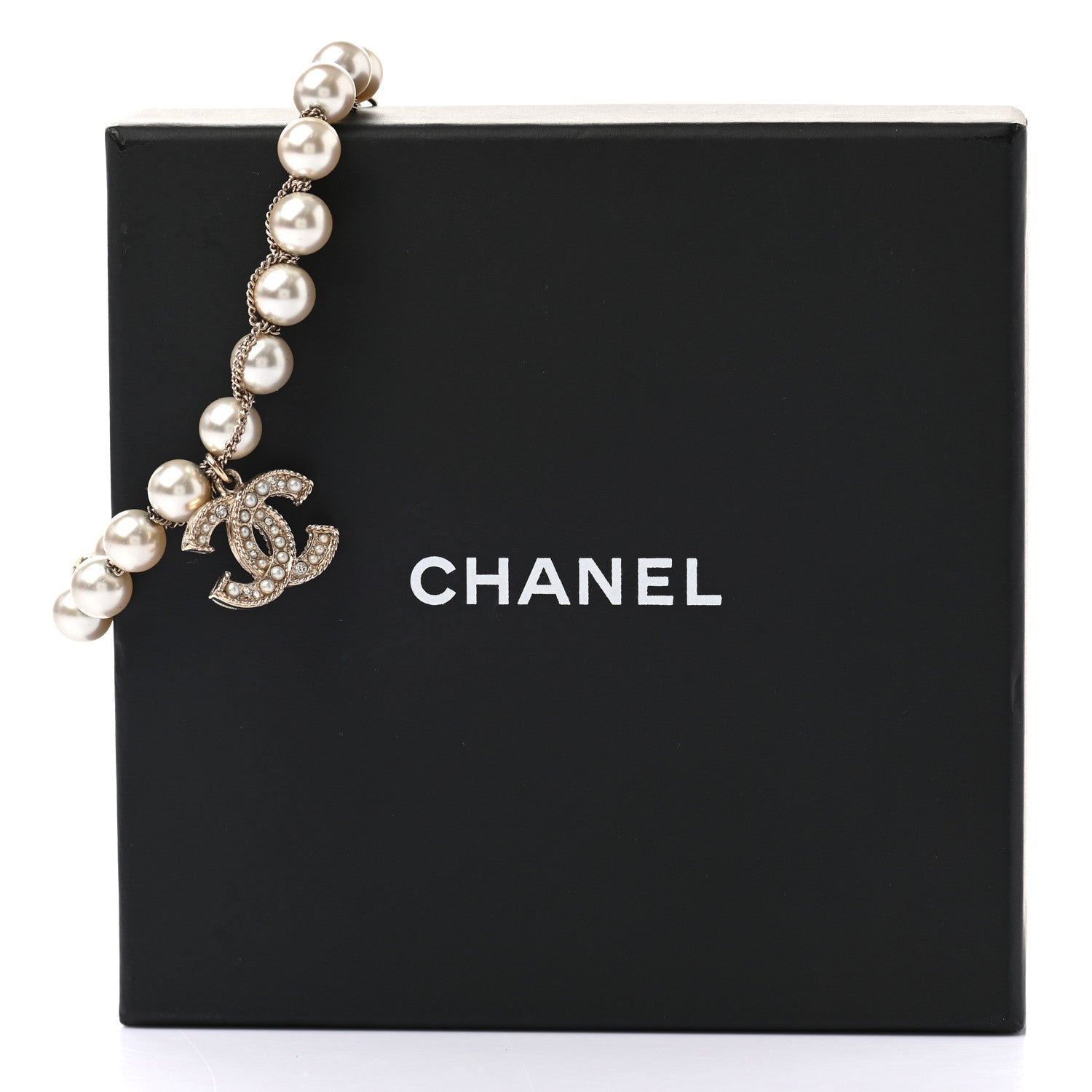 Chanel Pearl Crystal CC Bracelet Gold 5 of 5