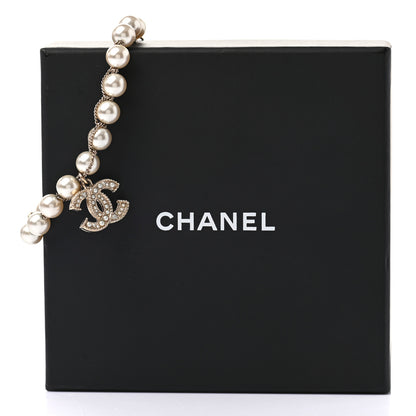 Chanel Pearl Crystal CC Bracelet Gold 5 of 5