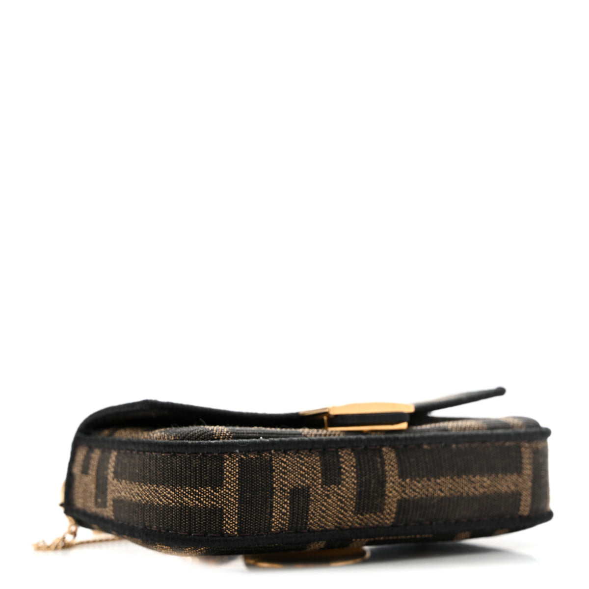 Fendi Fabric Jacquard FF 1974 Nano Baguette Charm Tobacco Moro Black 4 of 11