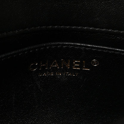 Chanel Lambskin Resin Quilted Top Handle Flap Black 6 of 10