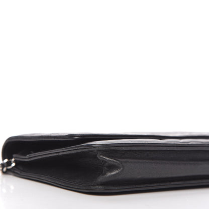 Chanel Lambskin Camellia Embossed Wallet on Chain WOC Black 6 of 12