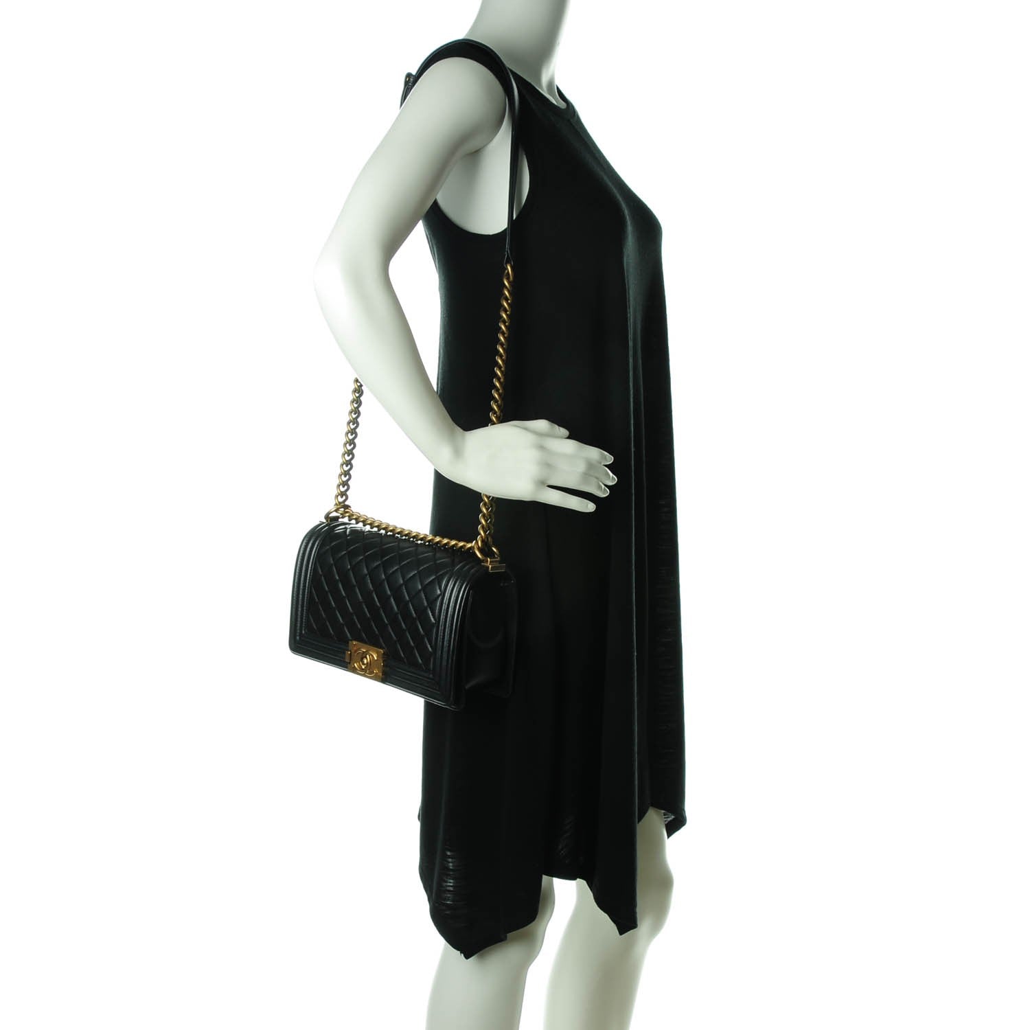 Chanel Lambskin Quilted Medium Boy Flap Black 2 of 7