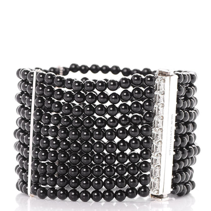 Tiffany Sterling Silver Black Onyx 10 Row Ziegfeld Bracelet 3 of 6