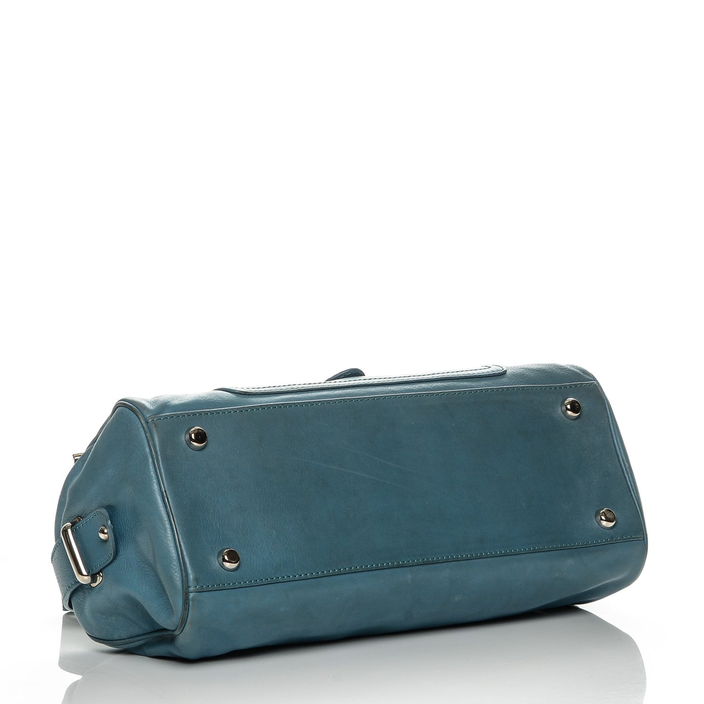 Smooth Calfskin Bowler Bag Turqouise