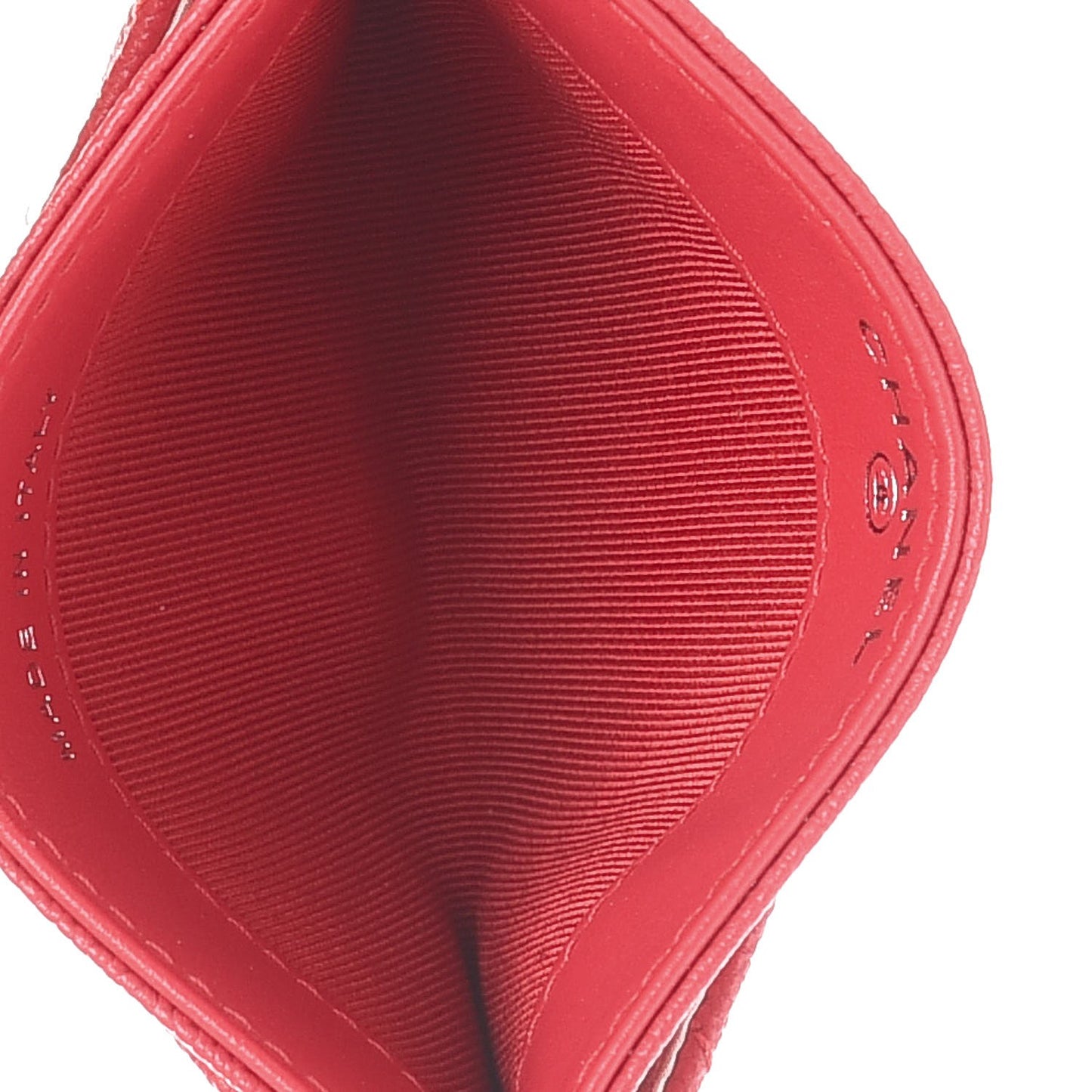 Caviar Chevron Quilted Card Holder Light Red