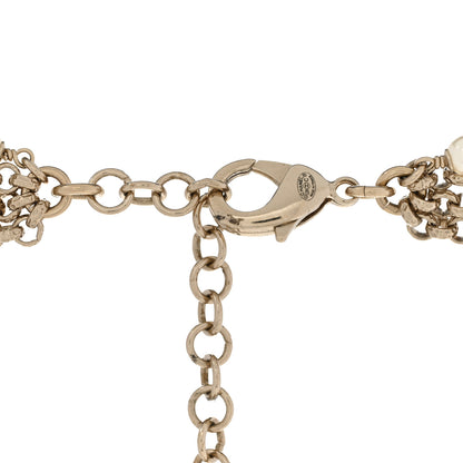 Chanel Pearl Crystal CC Camellia Express Necklace Gold 5 of 6