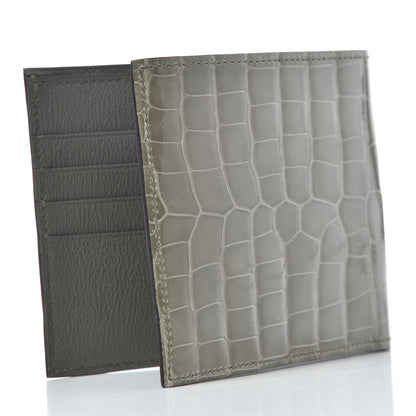 Hermes Shiny Alligator MC2 Copernic Compact Wallet Gris Tourterelle 3 of 6
