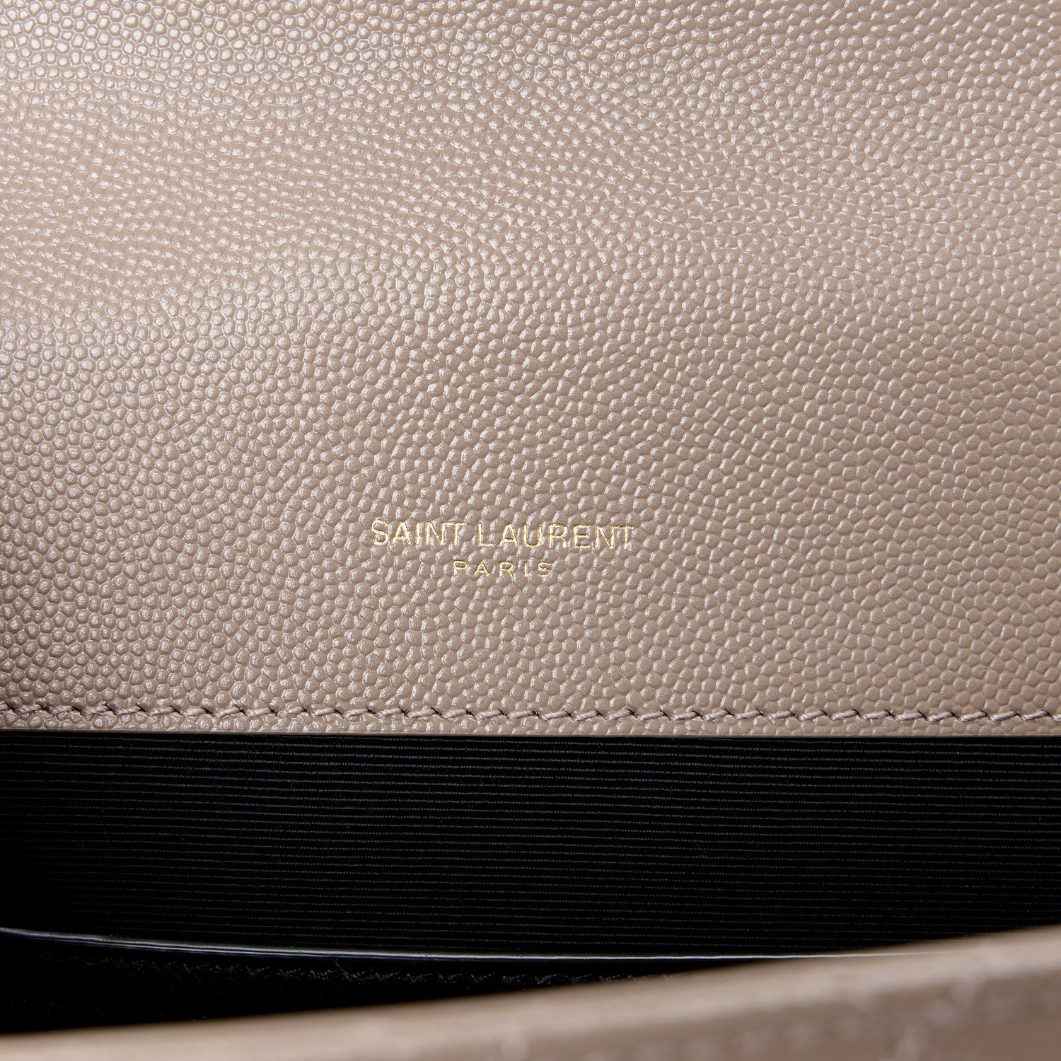 Saint Laurent Grain De Poudre Textured Mixed Matelasse Triquilt Small Monogram Satchel Greyish Brown 6 of 12