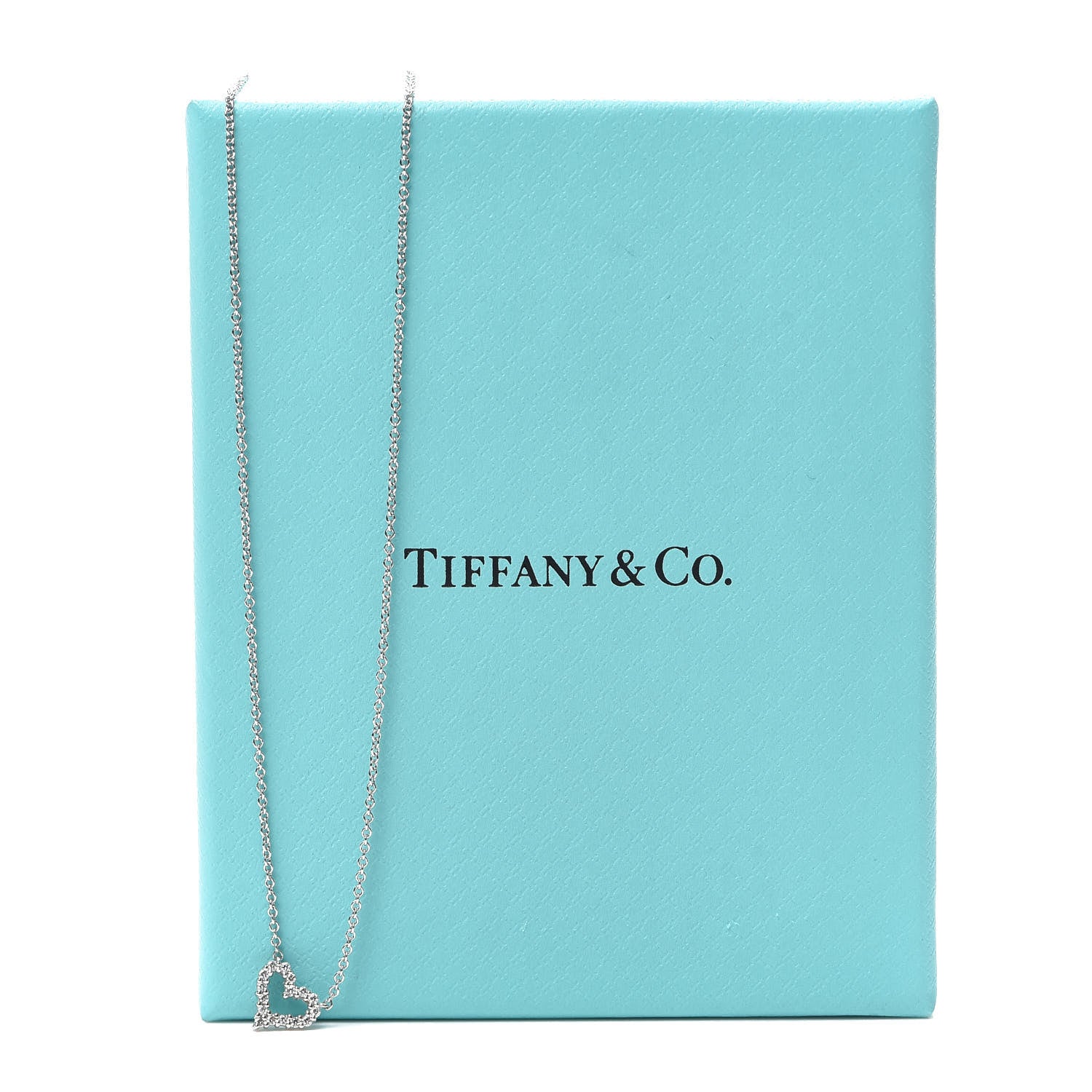 Tiffany Platinum Diamond Extra Mini Heart Pendant Necklace 6 of 6