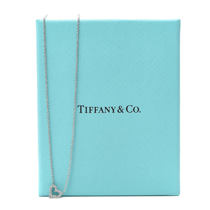 Tiffany Platinum Diamond Extra Mini Heart Pendant Necklace 6 of 6