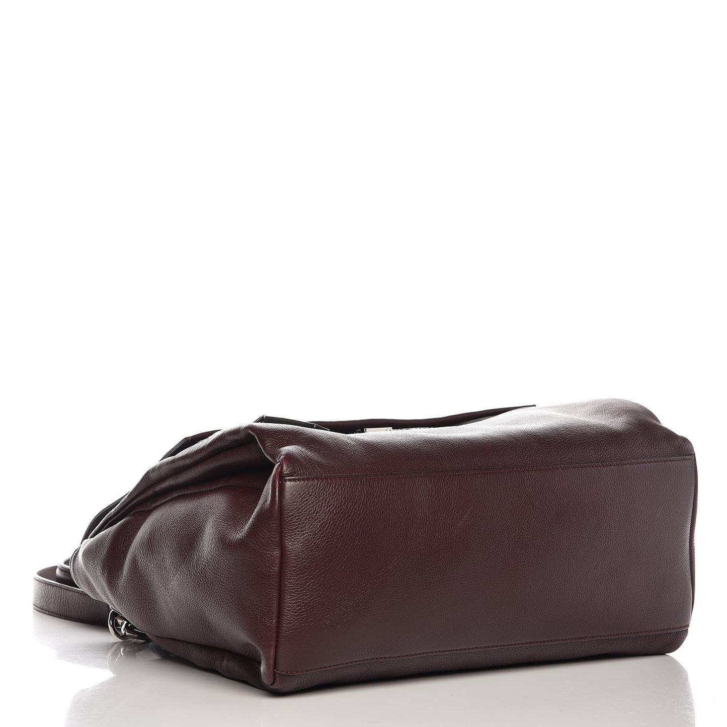 Grained Calfskin Medium Pandora Pure Flap Bag Aubergine