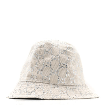 Gucci Canvas Lame GG Monogram Bucket Hat S Silver 3 of 9