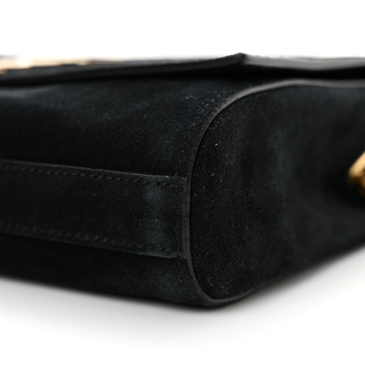 Smooth Calfskin Suede Small Reversible Monogram Kate Satchel Black