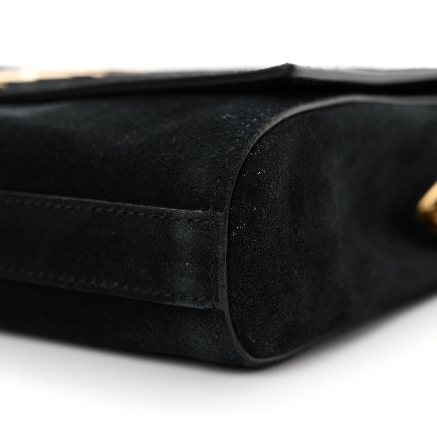 Saint Laurent Smooth Calfskin Suede Small Reversible Monogram Kate Satchel Black 16 of 18