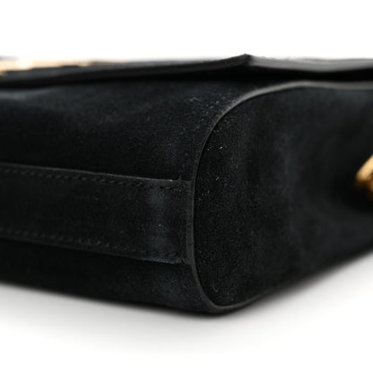 Saint Laurent Smooth Calfskin Suede Small Reversible Monogram Kate Satchel Black 16 of 18