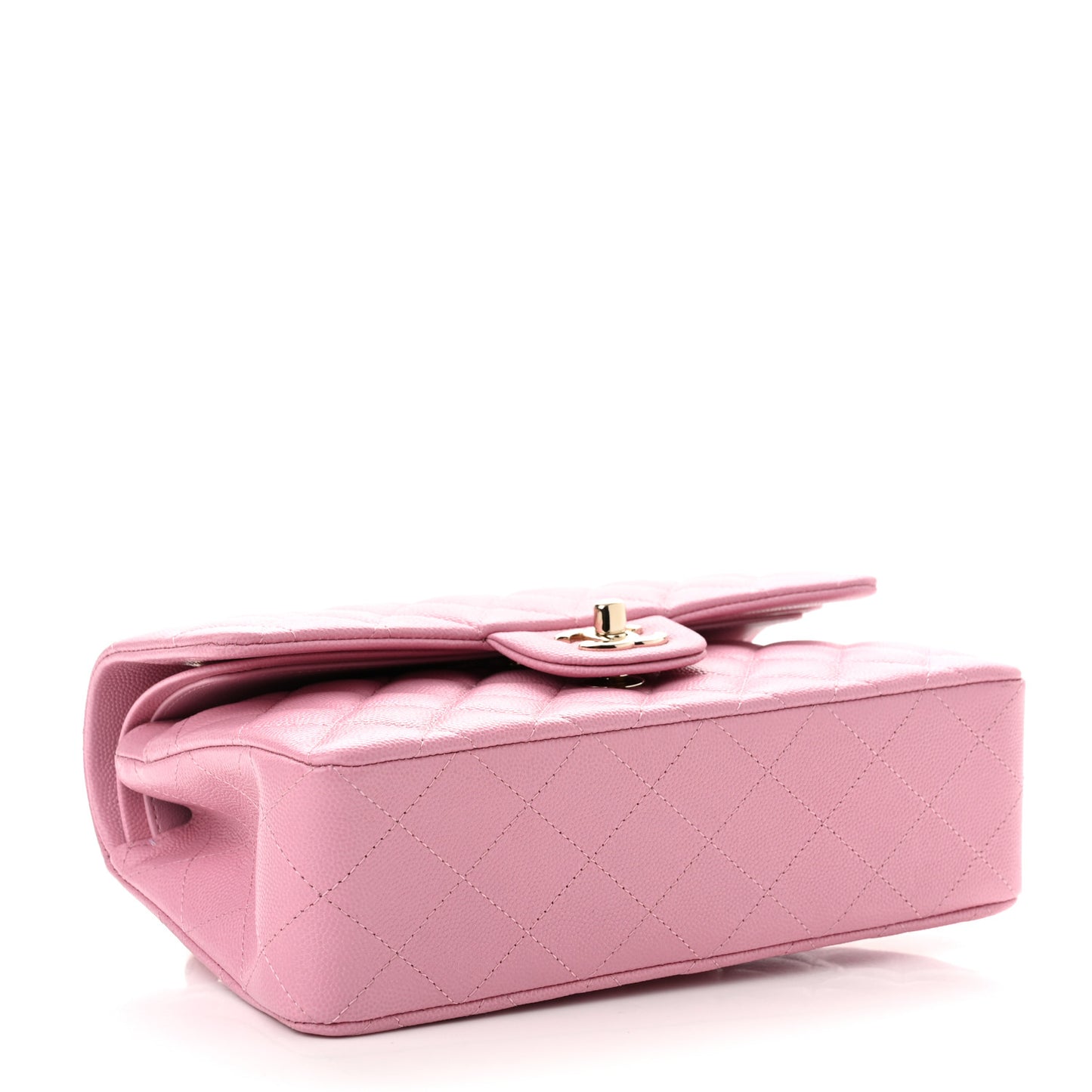 Caviar Quilted Small Double Flap Pink