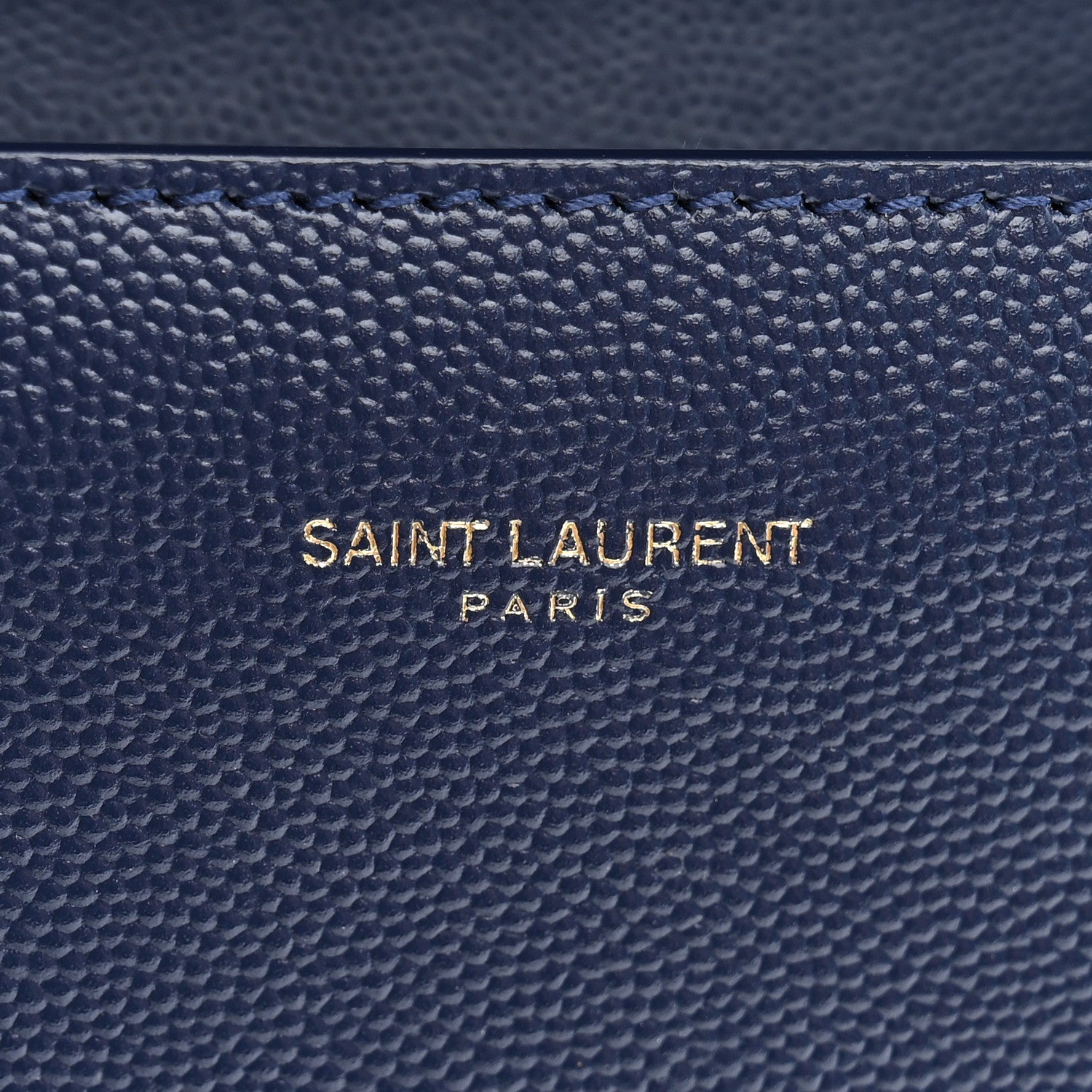 Saint Laurent Grain de Poudre Mini Classic Monogram Cassandra Top Handle Blue Charron 7 of 10