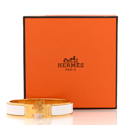 Hermes Enamel Narrow Clic Clac H Bracelet PM White 5 of 5