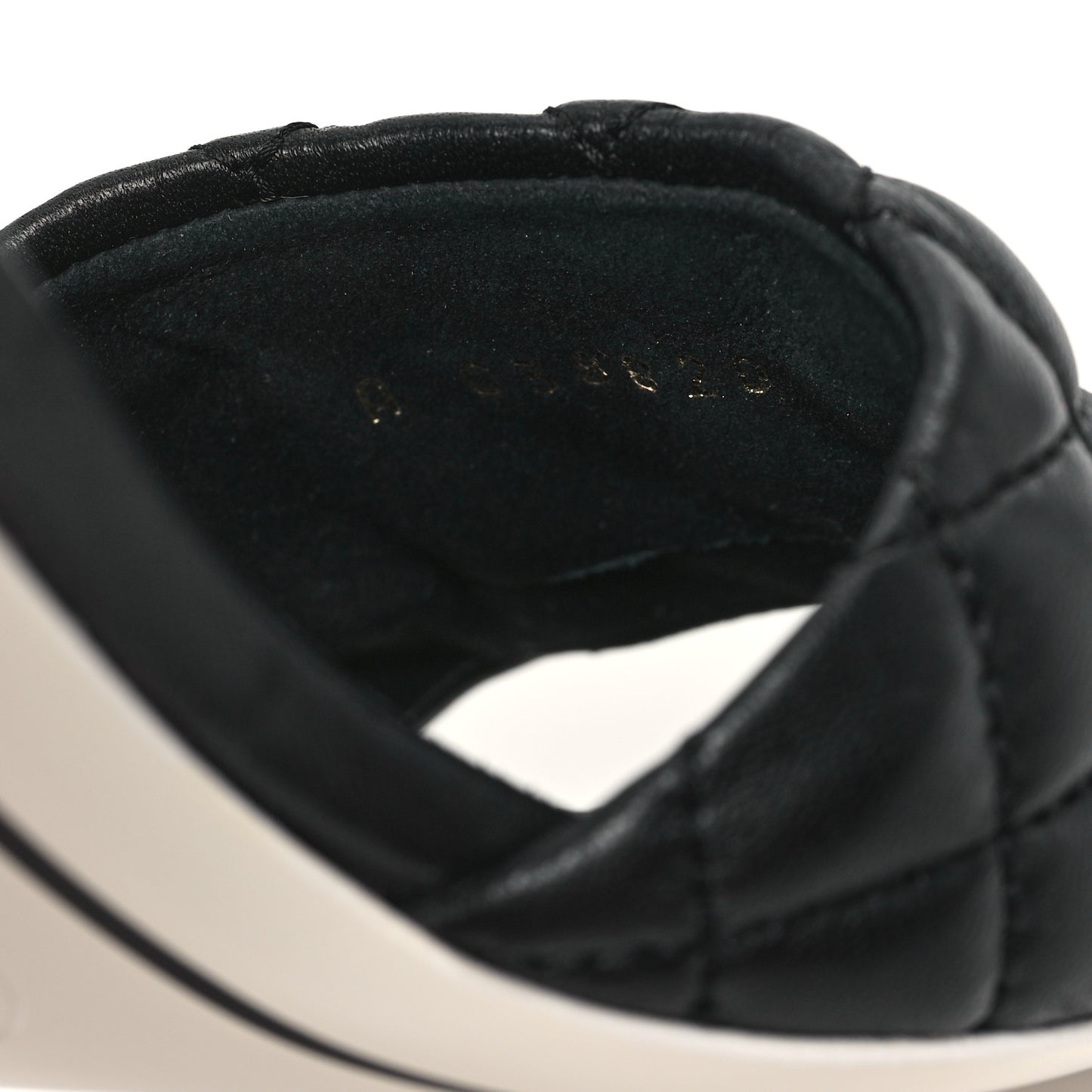 Lambskin Quilted Textured CC Mules 37 Black