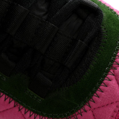 Chanel Velvet Calfskin Mixed Fibers CC Sneakers 39 Dark Pink Green 9 of 10
